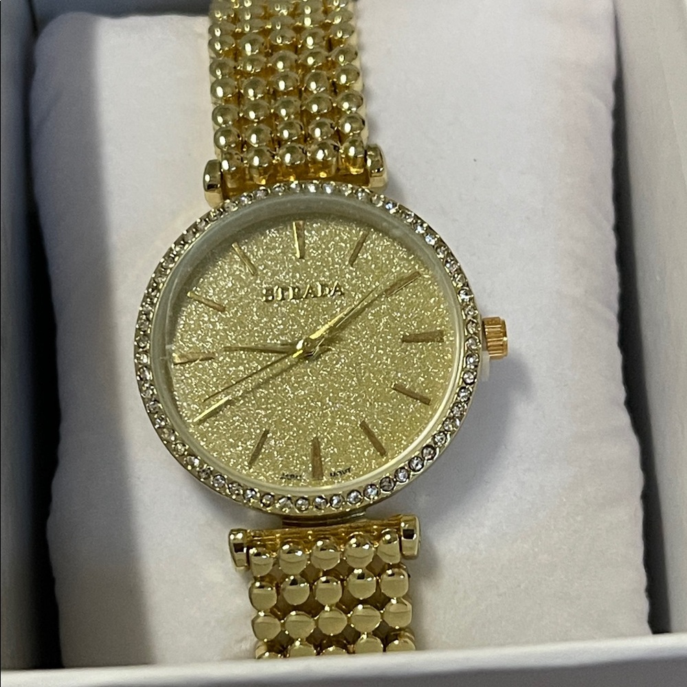 Gold Strada Watch with Crystal Accents